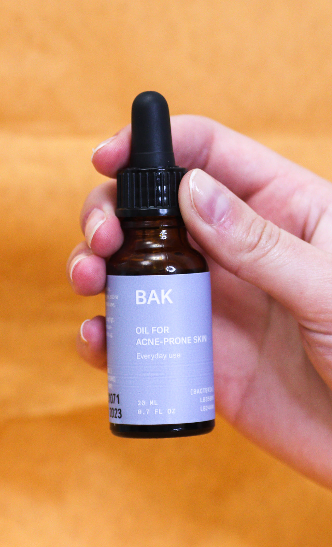 BAK probiotic oil for acne prone skin